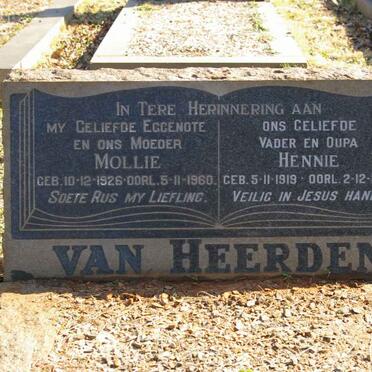 HEERDEN Hennie, van 1919-1989 &amp; Mollie 1926-1960