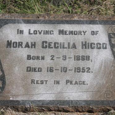 HIGGO Norah Cecilia 1888-1952
