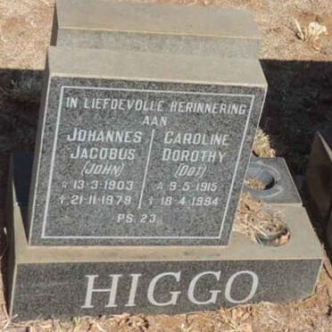 HIGGO Johannes Jacobus 1903-1979 & Caroline Dorothy 1915-1994