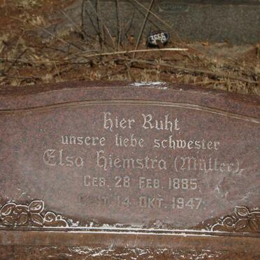 HIEMSTRA Elsa nee MULLER 1885-1947
