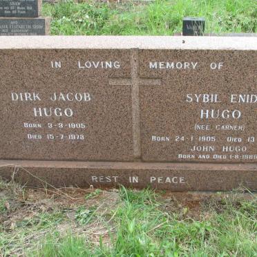 HUGO Dirk Jacob 1905-1973 &amp; Sybil Enid GARNER 1905-1988 :: HUGO John 1989-1989