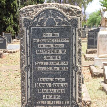 JACOBS Marthinus W. 1856-1939 &amp; Maria Cecilia Magdalena 1863-1952