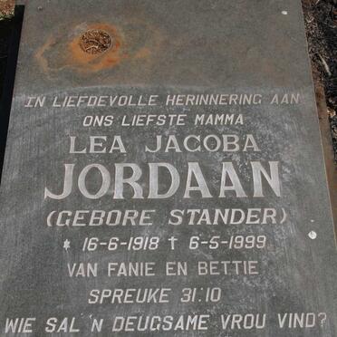 JORDAAN Lea Jacoba nee STANDER 1918-1999
