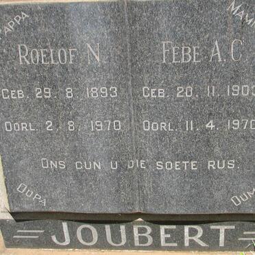 JOUBERT Roelof N. 1893-1970 &amp; Febe A.C. 1903-1970