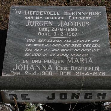 JONGH Jurgen Jacobus, de 1895-1957 & Maria Johanna BRADFIELD 1900-1979