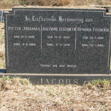 JACOBS Hendrik Frederik 1890-1965 &amp; Josephine Elizabeth 1892-1974 :: Pieter Johannes 1925-1964