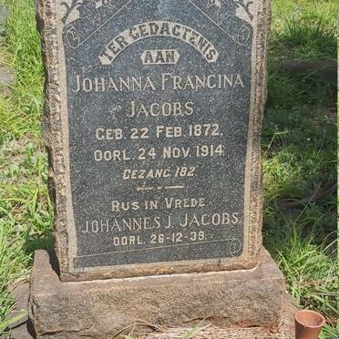 JACOBS Johannes J. -1939 &amp; Johanna Francina 1872-1914