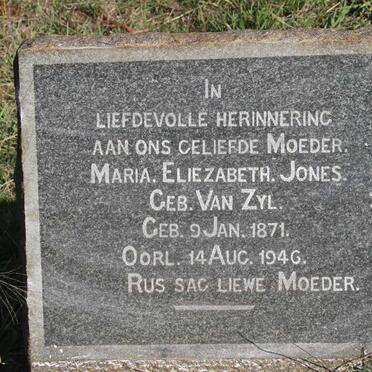 JONES Maria Eliezabeth nee VAN ZYL 1871-1946