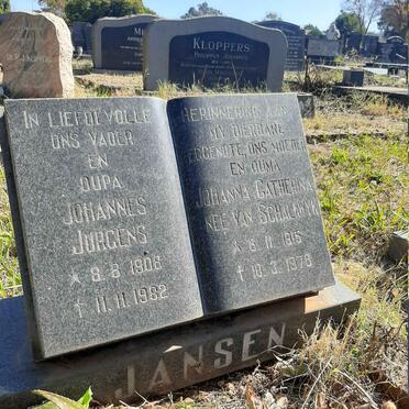 JANSEN Johannes Jurgens 1908-1982 &amp; Johanna Catherina VAN SCHALKWYK 1915-1978