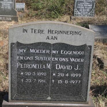 JANSEN David J. 1899-1977 & Petronella M. 1891-1961