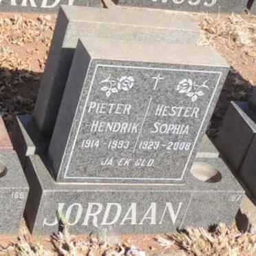 JORDAAN Pieter Hendrik 1914-1993 & Hester Sophia 1929-2008