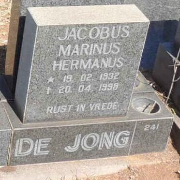 JONG Jacobus Marinus Hermanus, de 1932-1998
