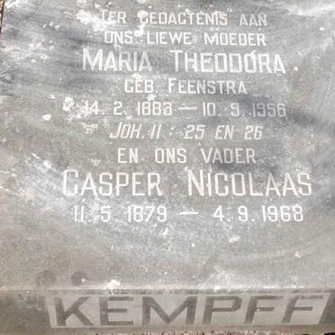 KEMPFF Casper Nicolaas 1879-1968 & Maria Theodora FEENSTRA 1883-1956