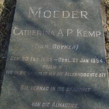 KEMP Catherina A.P. nee VAN DUYKER 1865-1954