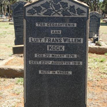 KOCK Frans Willem 1878-1918