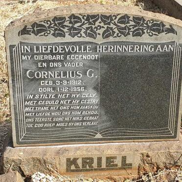 KRIEL Cornelius G. 1912-1956