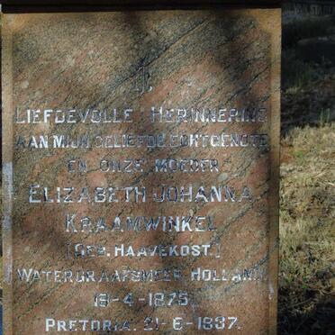 KRAAMWINKEL Elizabeth Johanna nee HAAVEKOST 1875-1937