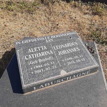 LABUSCHAGNE Leonardus Johannes 1946-2016 &amp; Aletta Catharina BOSHOFF 1944-2011
