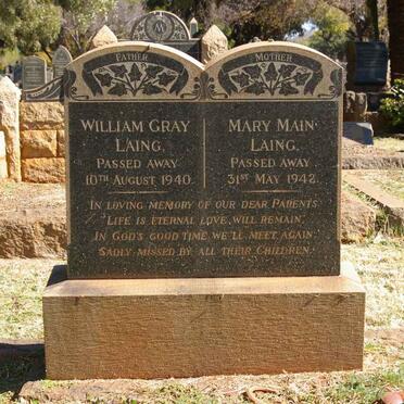 LAING William Gray -1940 &amp; Mary Main -1942