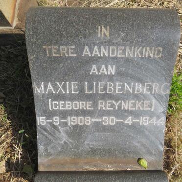 LIEBENBERG Maxie nee REYNEKE 1908-1944