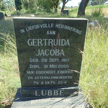 LUBBE Gertruida Jacoba 1917-2005