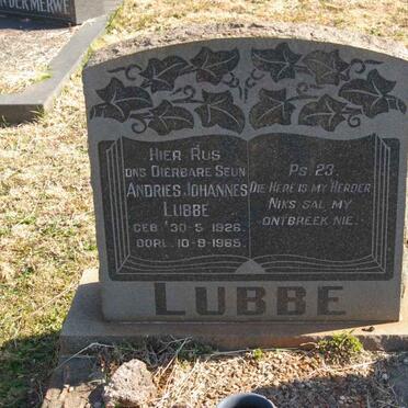 LUBBE Andries Johannes 1926-1965