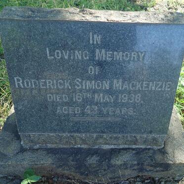 MACKENZIE Roderick Simon -1938