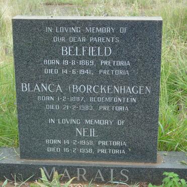 MARAIS Belfield 1869-1941 & Blanka BORCKENHAGEN 1887-1983 :: MARAIS Belfield 1912-1980 :: MARAIS Neil 1958-1958 :: MARAIS  Michael 1959-1981_3