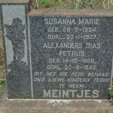 MEINTJES Alexanders Sias Petrus 1938-1942 :: MEINTJES Susanna Marie 1924-1937