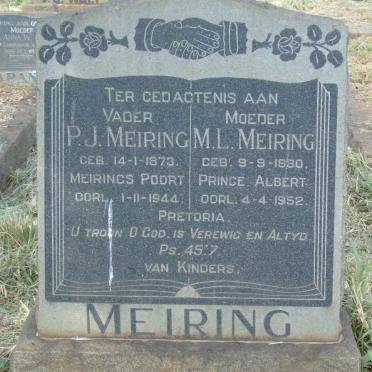 MEIRING P.J. 1873-1944 &amp; M.L. 1880-1952
