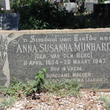 MIJNHARDT Anna Susanna nee VAN DEN BERG 1854-1947