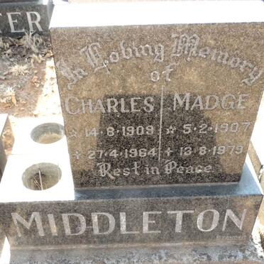 MIDDLETON Charles 1909-1964 & Madge 1907-1979