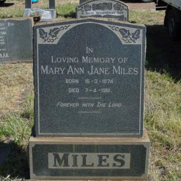 MILES Mary Ann Jane 1874-1961