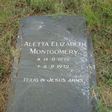 MONTGOMERY Aletta Elizabeth 1972-1972