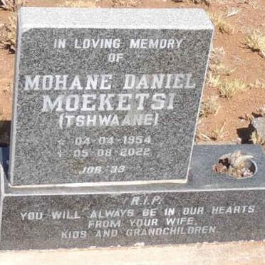 MOEKETSI Mohane Daniel 1954-2022