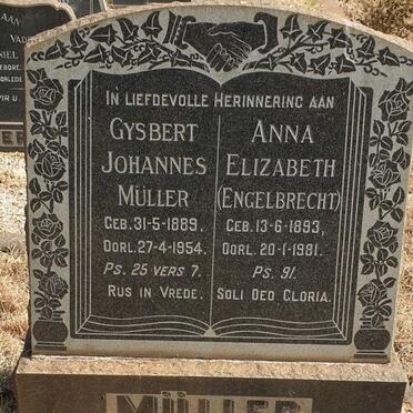 MULLER Gysbert Johannes 1889-1954 & Anna Elizabeth ENGELBRECHT 1893-1981