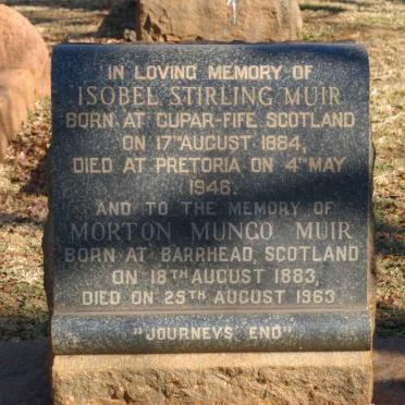 MUIR Morton Mungo 1883-1963 &amp; Isobel Stirling 1884-1946