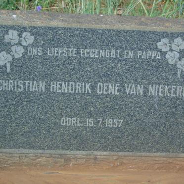 NIEKERK Christian Hendrik Dene, van -1957