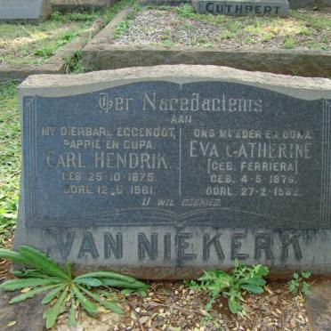 NIEKERK Carl Hendrik, van 1875-1961 &amp; Eva Catherine FERRIERA 1876-1962
