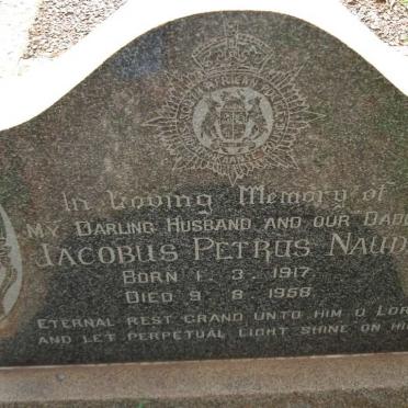 NAUDÉ Jacobus Petrus 1917-1958