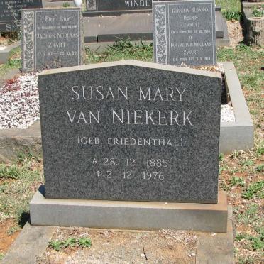 NIEKERK Susan Mary, van nee FRIEDENTHAL 1885-1976