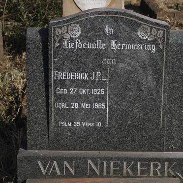 NIEKERK Frederick J.P.L., van 1925-1965