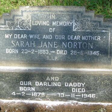 NORTON Bertie 1878-1946 & Sarah Jane 1883-1945