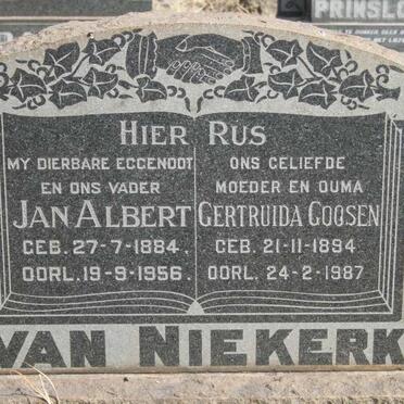 NIEKERK Jan Albert, van 1884-1956 & Gertruida Goosen 1894-1987