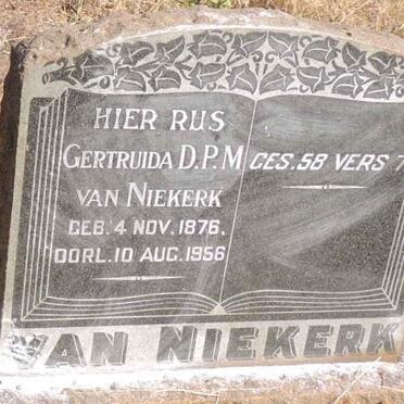 NIEKERK Gertruida D.P.M., van 1876-1956