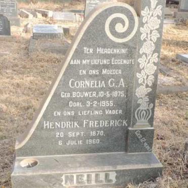 NEILL Hendrik Frederick 1870-1960 & Cornelia G.A. BOUWER 1875-1955