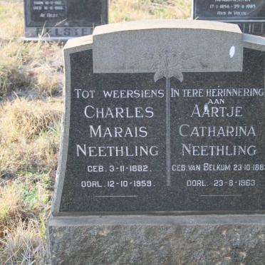NEETHLING Charles Marais 1882-1959 &amp; Aartje Catharina VAN BELKUM 1883-1963