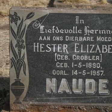 NAUDE Hester Elizabeth nee GROBLER 1890-1957