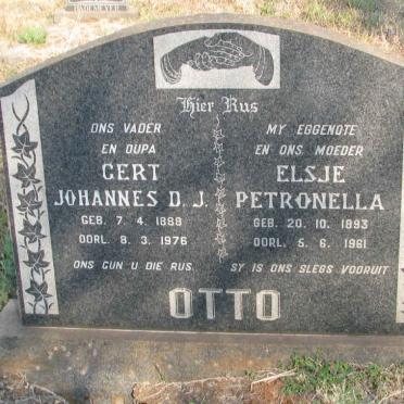 OTTO Gert Johannes D.J. 1888-1976 &amp; Elsje Petronella 1893-1961