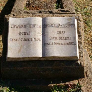 OCHSE Edward Reuben -1926 &amp; Susannah Elizabeth MARX -1926